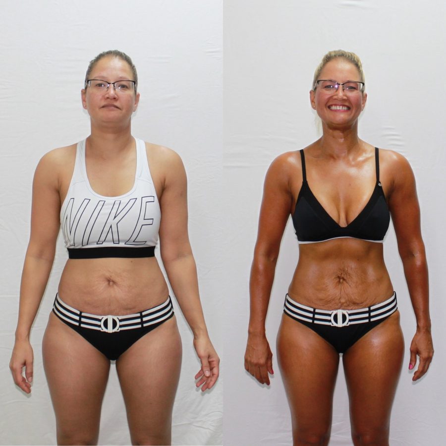 Before and after the client&rsquo;s transformation